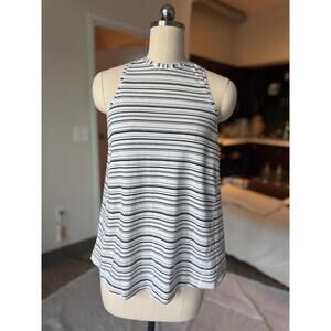 Lululemon Women’s  Tank Top  Striped Black White No Tags Open Back Fit 4 6 Small